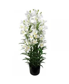 Supergreens Τεχνητό Φυτό Ορχιδέα "Cymbidium Orchid" Λευκό 125 εκ.